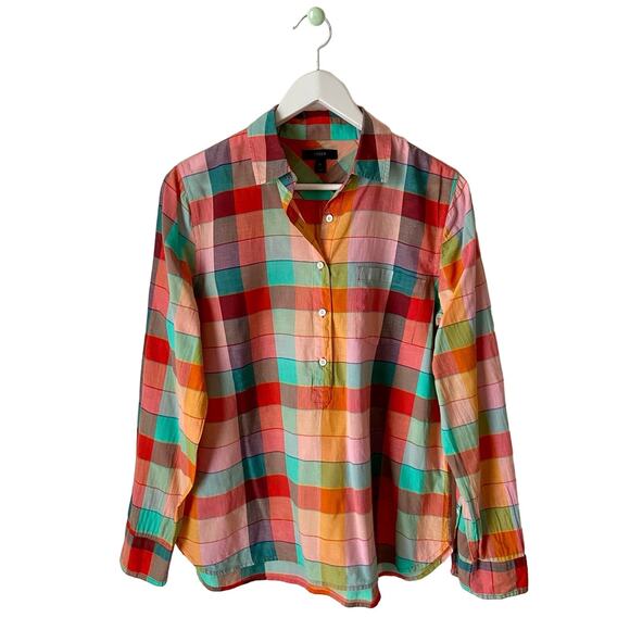 J. Crew Tops - J. Crew Plaid Pullover Top Size 8